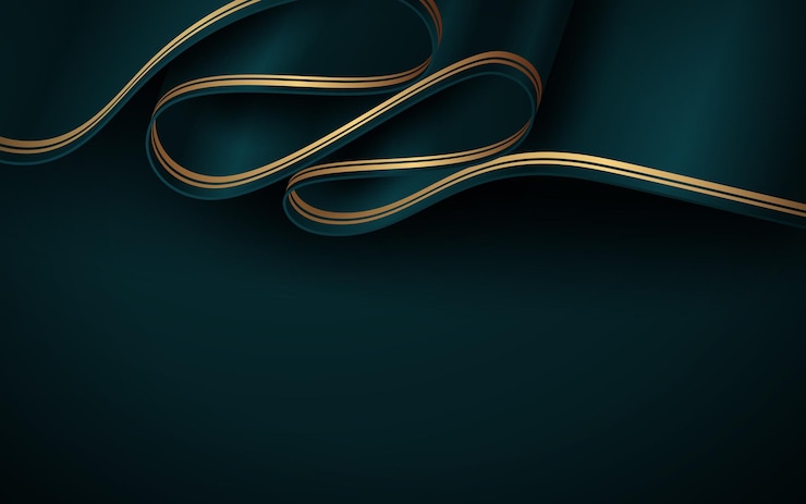Vetor fundo escuro luxuoso combinado com elementos de linhas douradas