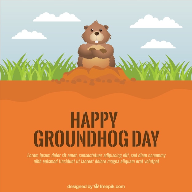 Vetor fundo feliz do dia de groundhog