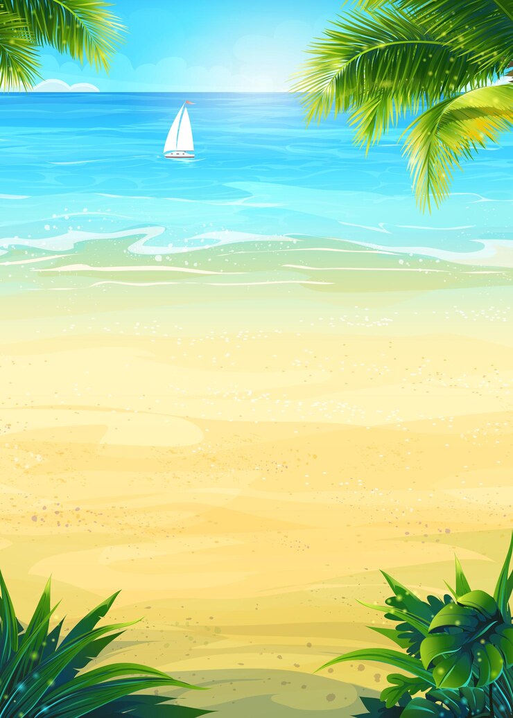 Vetor fundo férias de verão com sol