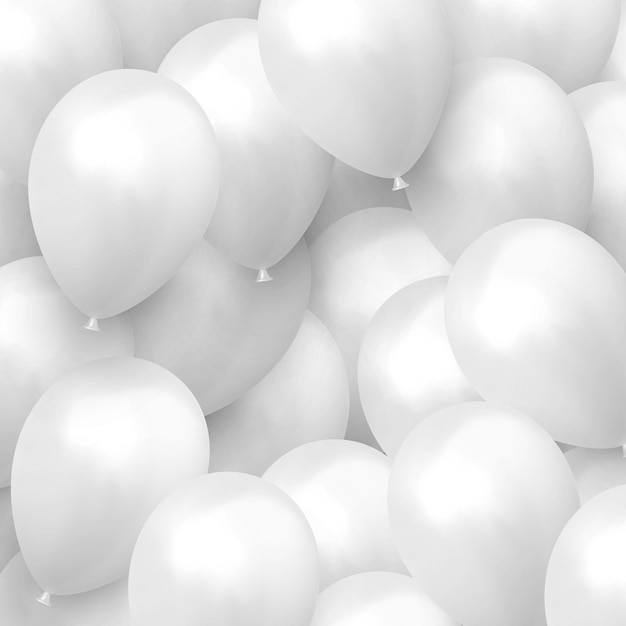 Vetor fundo festivo com balões de hélio. comemore um aniversário, pôster, feliz aniversário de banner. elementos 3d de design de feriado decorativo realista. ilustração vetorial