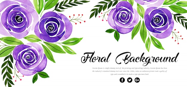 Vetor fundo floral aquarela bonito