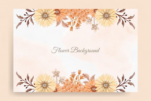 Vetor fundo floral aquarela com folhas amarelas de laranja