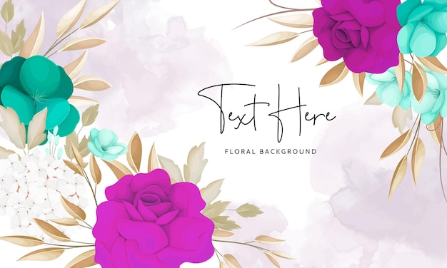 Fundo floral aquarela com linda flor