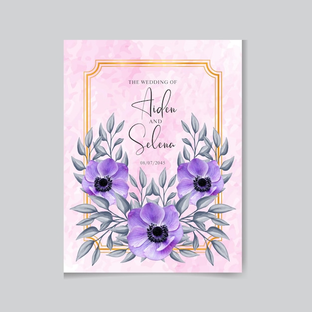 Fundo floral aquarela com moldura