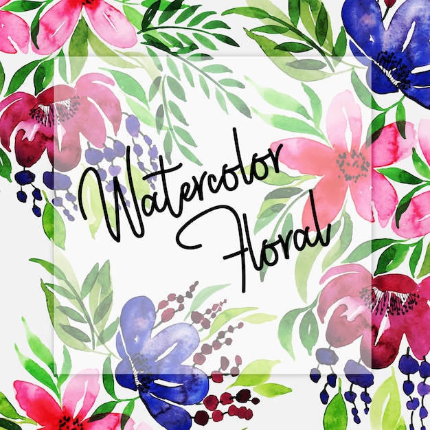 Vetor fundo floral aquarela dos namorados