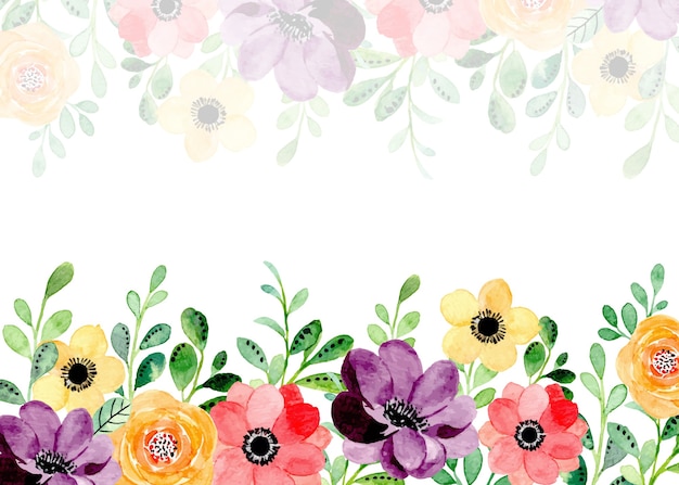 Fundo floral colorido com aquarela