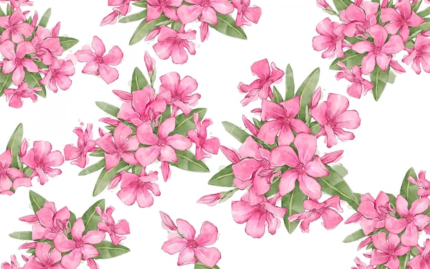 Vetor fundo floral com composição de oleandros