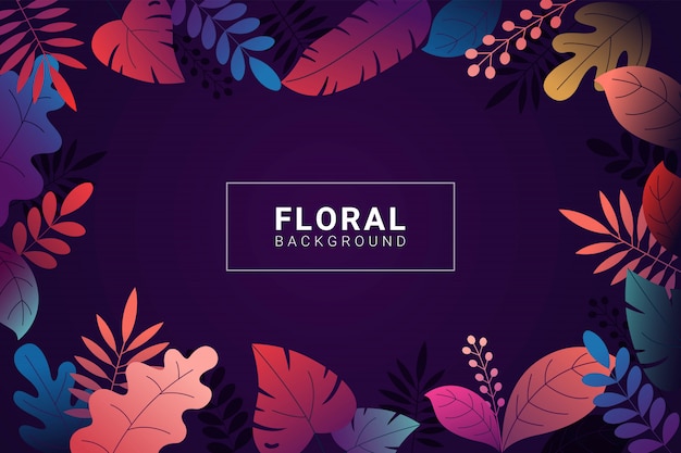 Fundo floral com cores gradientes