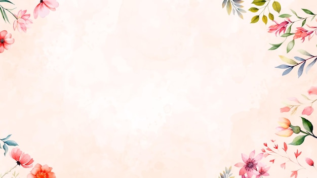 Fundo floral com efeito de aquarela