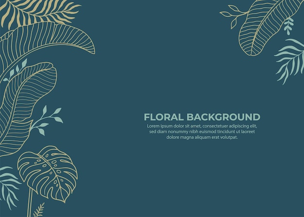 Fundo floral com folhas de bananeira e monstera