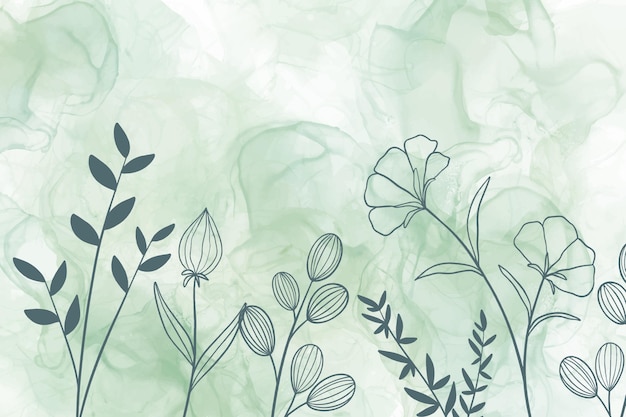 fundo floral de aquarela pintado à mão