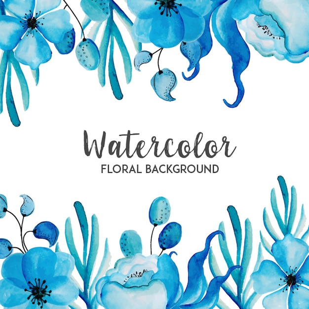 Vetor fundo floral de aquarela