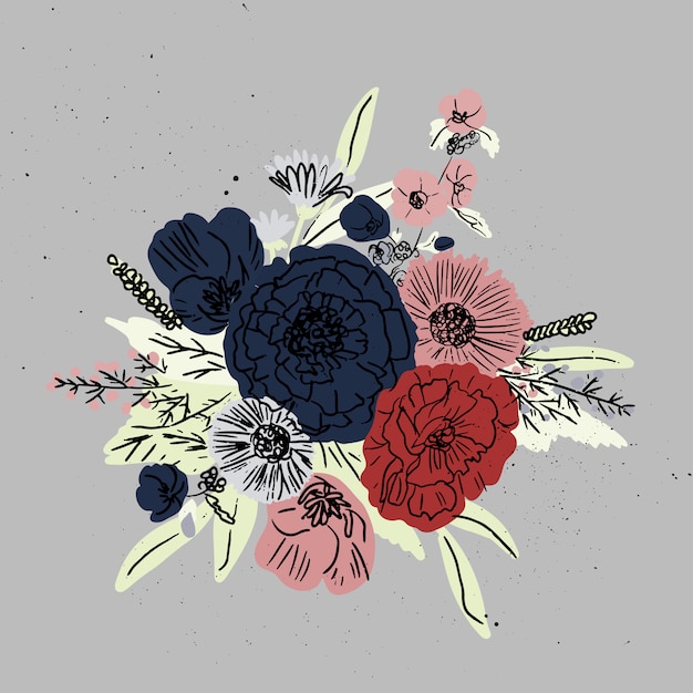 Fundo floral desenhado a mão