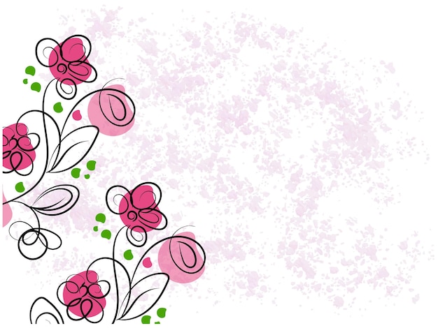 Vetor fundo floral desenhado à mão