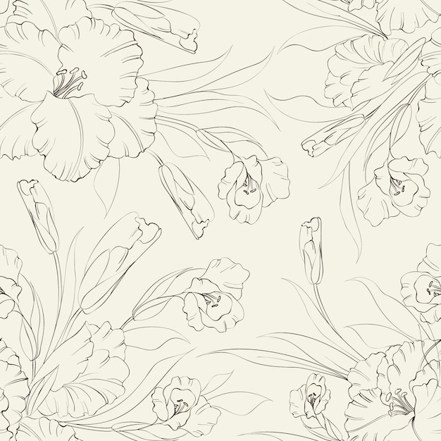 Fundo floral desenhado mão