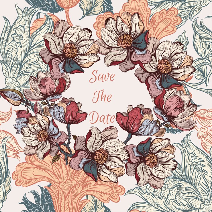Vetor fundo floral do casamento