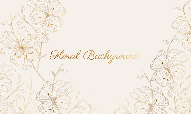 fundo floral dourado desenhado à mão