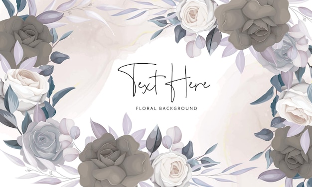 Vetor fundo floral elegante com flor escura e folhas