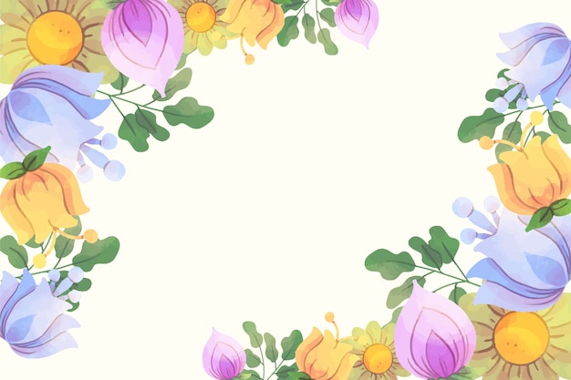 Fundo floral em aquarela