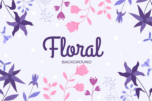 Vetor fundo floral em design plano