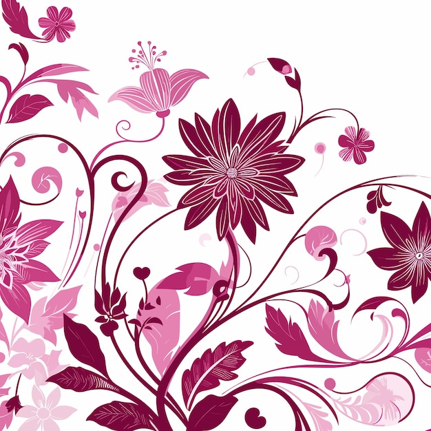 Vetor fundo floral magenta vetorial livre