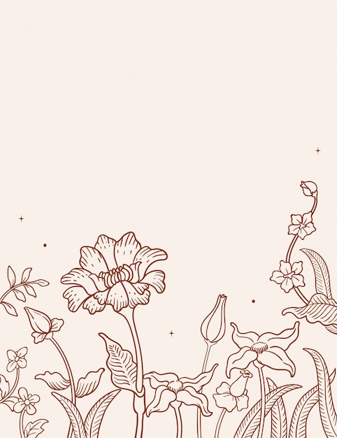 Fundo floral mão desenhada