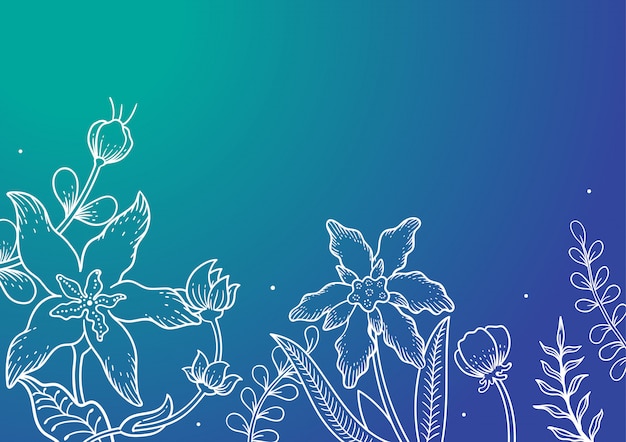 Fundo floral mão desenhada