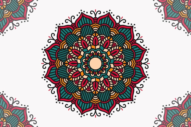 Fundo floral padrão mandala colorida