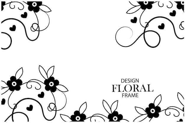 Fundo floral preto de vetor