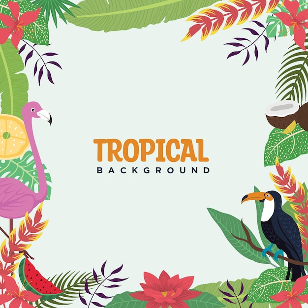 Vetor fundo floral tropical