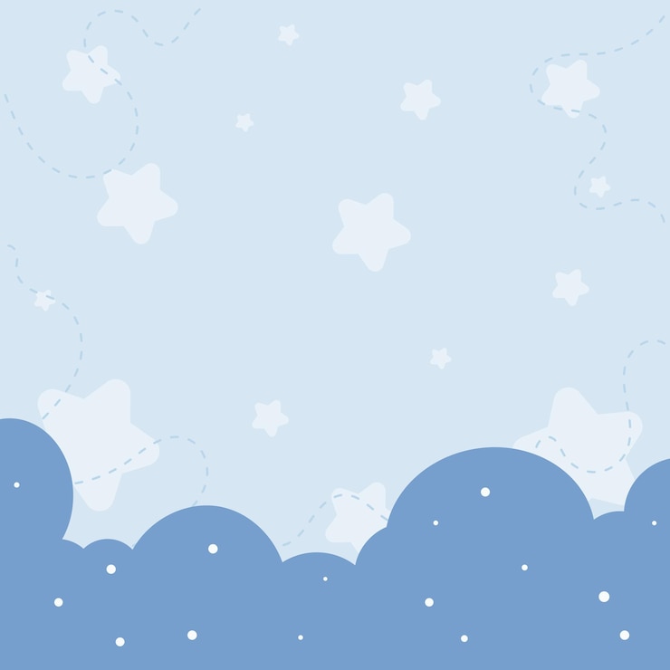 Vetor fundo fofo de estrela azul suave pastel kawaii