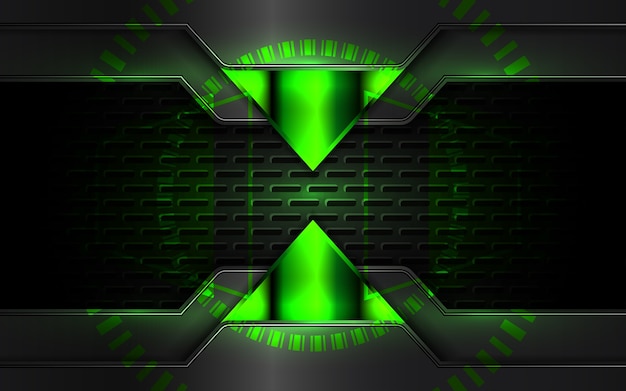 Vetor fundo futurista abstrato do jogo em preto e verde