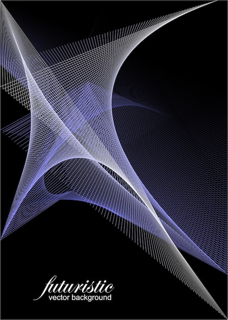 Fundo futurista preto abstrato com ilustração do vetor da cor do horizonte 3d do fractal