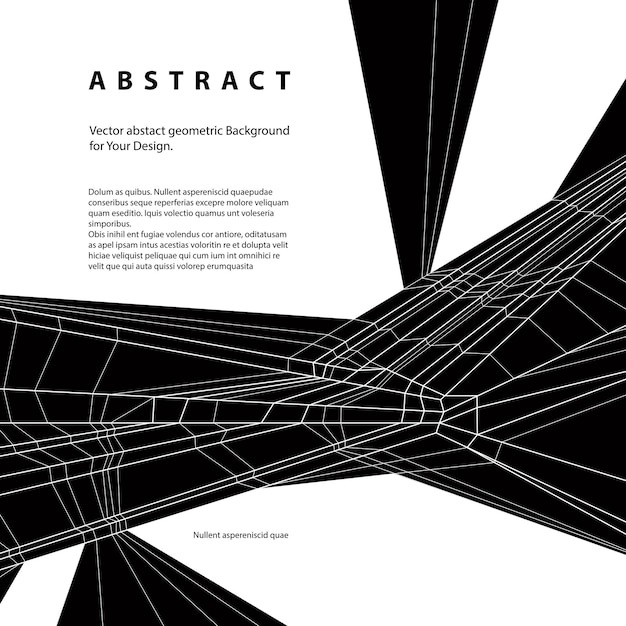 Fundo geométrico abstrato do vetor, ilustração preto e branco do estilo contemporâneo.