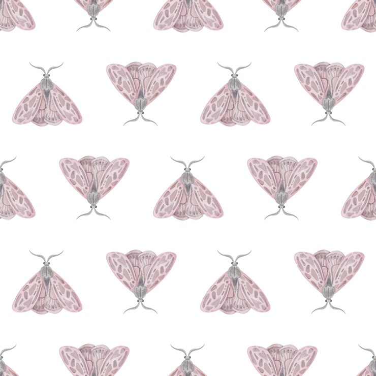 Vetor fundo geométrico aquarela de borboleta rosa bom padrão simples e delicado sem costura