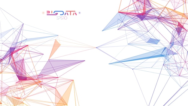 Fundo geométrico colorido moderno do big data. Ilustração em vetor tecnologia de comunicação digital. Vetor EPS 10.