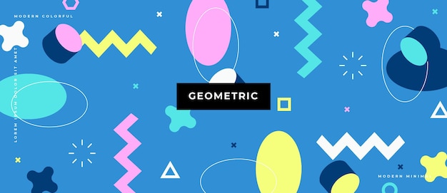 Fundo geométrico de Memphis com formas abstratas