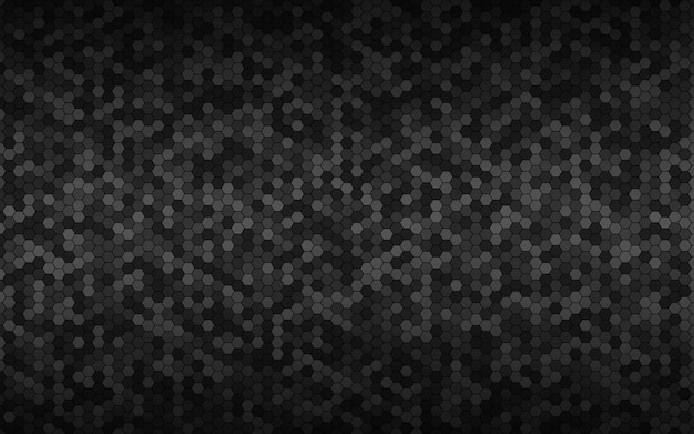 Fundo geométrico escuro moderno de alta resolução com grade poligonal Padrão hexagonal metálico preto abstrato Ilustração vetorial simples