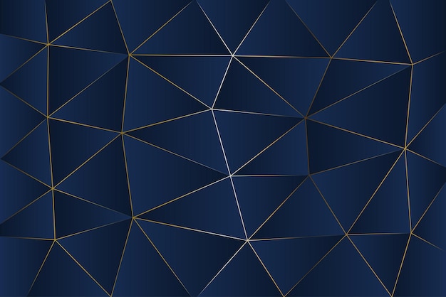Fundo Geométrico Low Poly Azul Escuro Luxo