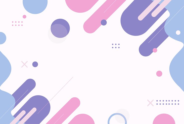 Fundo geométrico plano com pastel de cor rosa e azul suave