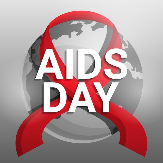 Fundo global do dia da aids, estilo cartoon