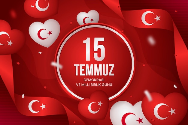 Vetor fundo gradiente 15 temmuz