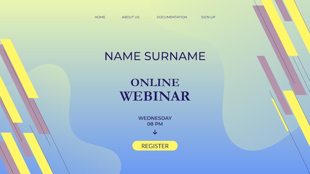 Fundo gradiente com forma geométrica para webinar online