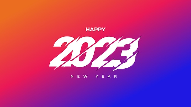 Fundo gradiente de celebração de ano novo de 2023