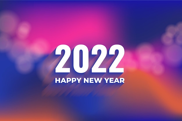 Fundo gradiente de desfoque de ano novo de 2022