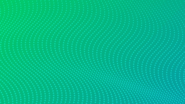 Fundo gradiente de meio-tom com pontos padrão de arte pop pontilhado verde abstrato em estilo cômico ilustração vetorial
