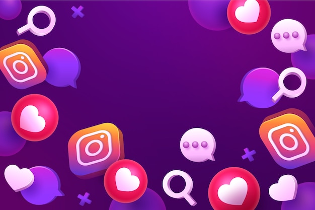 Fundo gradiente de mídia social do instagram