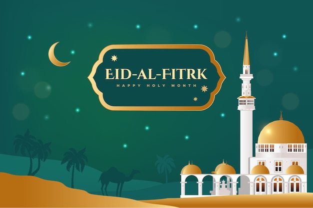 Vetor fundo gradiente eid al-fitr