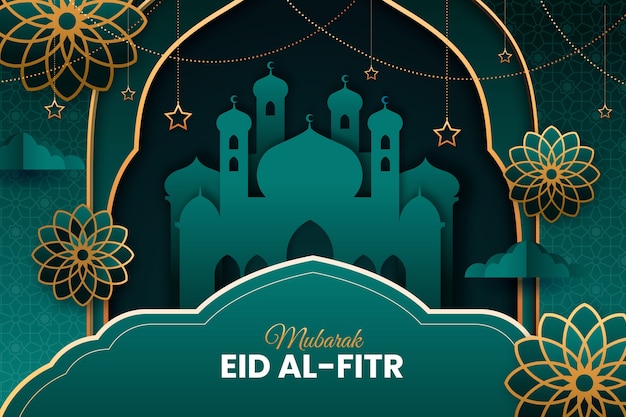 Vetor fundo gradiente eid al-fitr