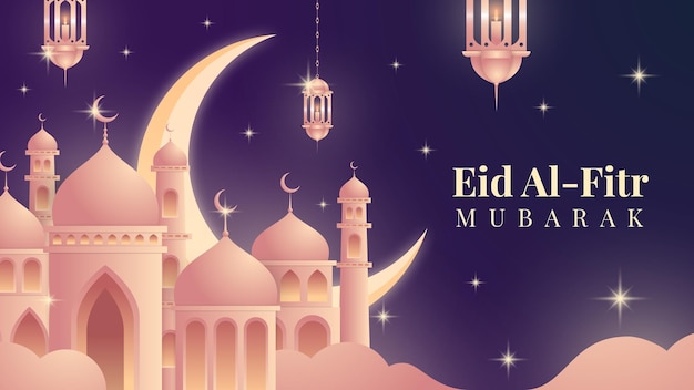 Fundo gradiente Eid alfitr